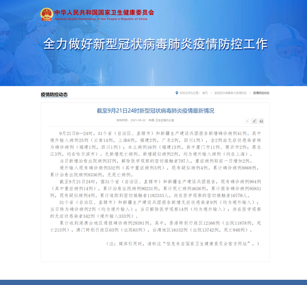 31省区市新增本土确诊61例〃31省区市新增确诊57例 其中本土38例-第1张图片