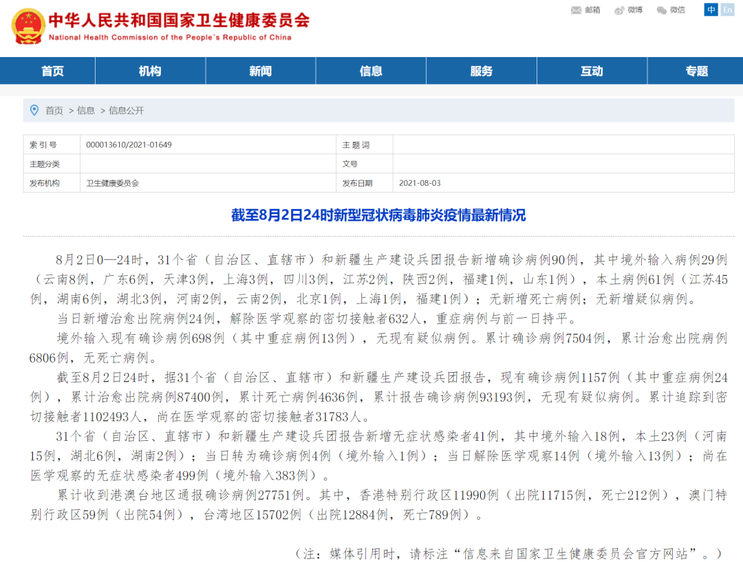 「31省区市新增本土确诊61例」〃31省区市新增确诊52例本土36例