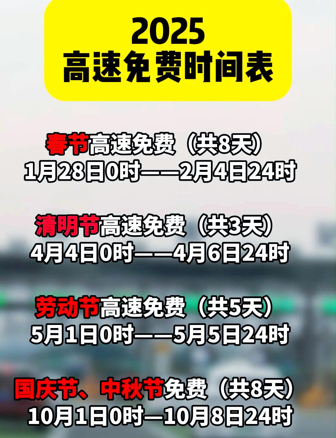 2024春节高速免费〃2024春节高速免费几号到几号-第2张图片