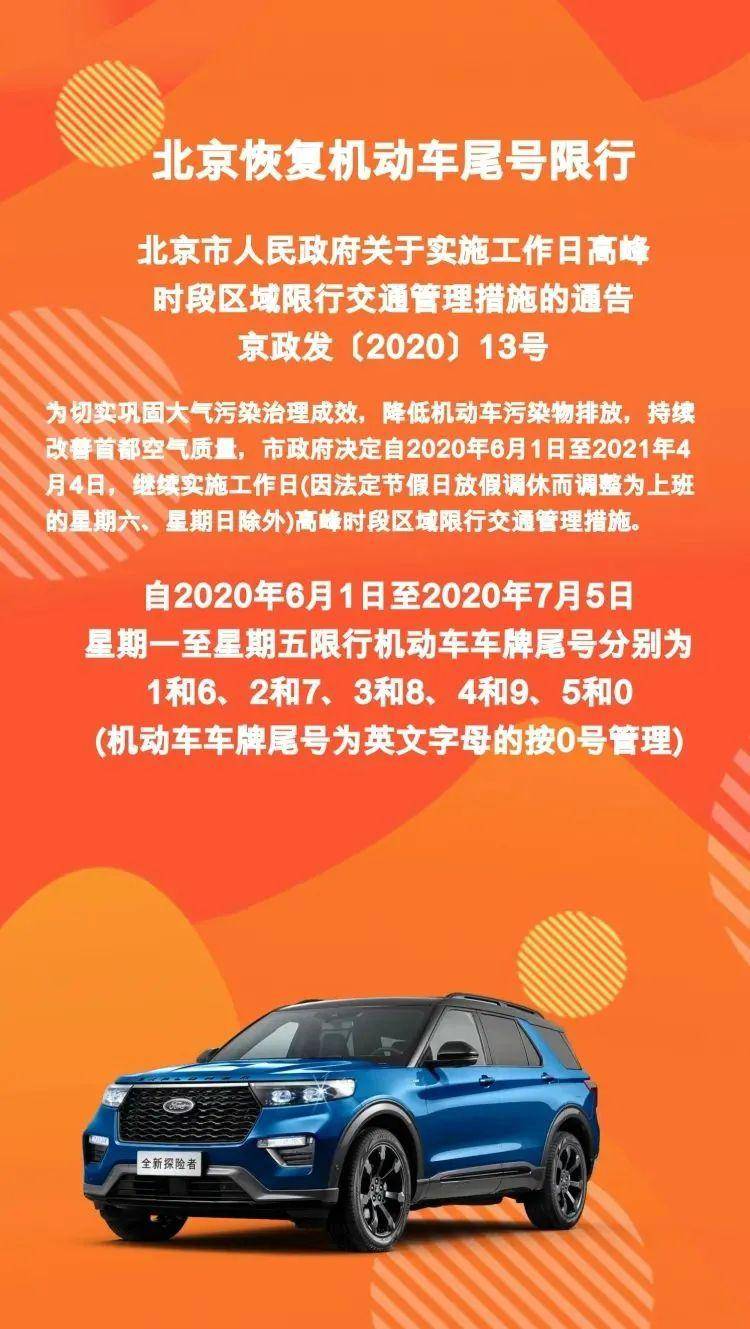 北京限号2020年时间表9月份.北京限号开始时间-第1张图片