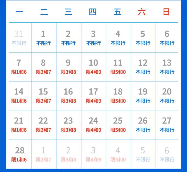 郑州限号2020最新通知7月份〃郑州限号日期表