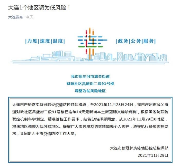 【大连四地升级中风险地区/大连四地升级中风险地区有哪些】